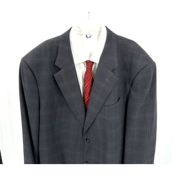 ARMANI COLLEZIONI jacket blazer sport coat 100% wool made in italy gray 48L - Picture 2 of 9